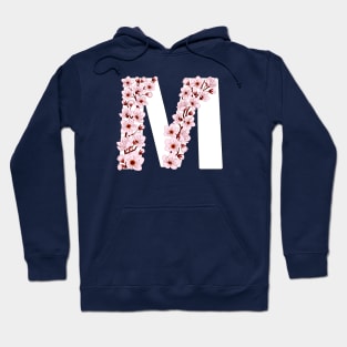 Colorful capital letter M patterned with sakura twig Hoodie